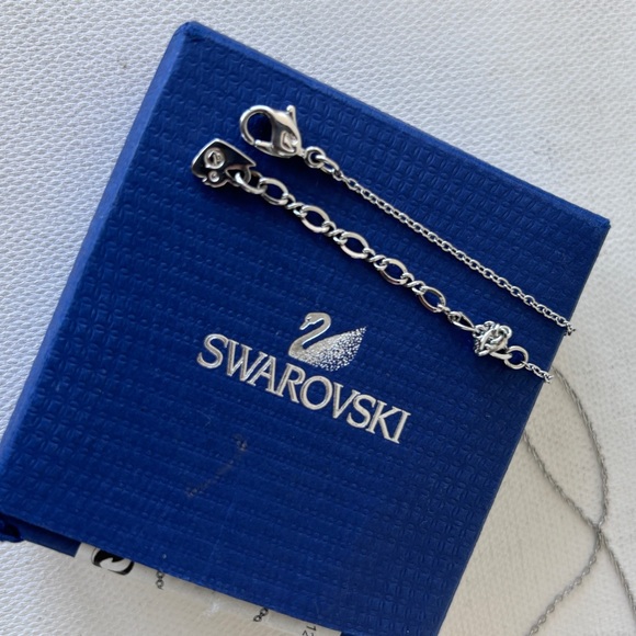 Swarovski Reversible Heart Crystal Pave Slider Pendant Silver-Tone Rhodium - Picture 8 of 10